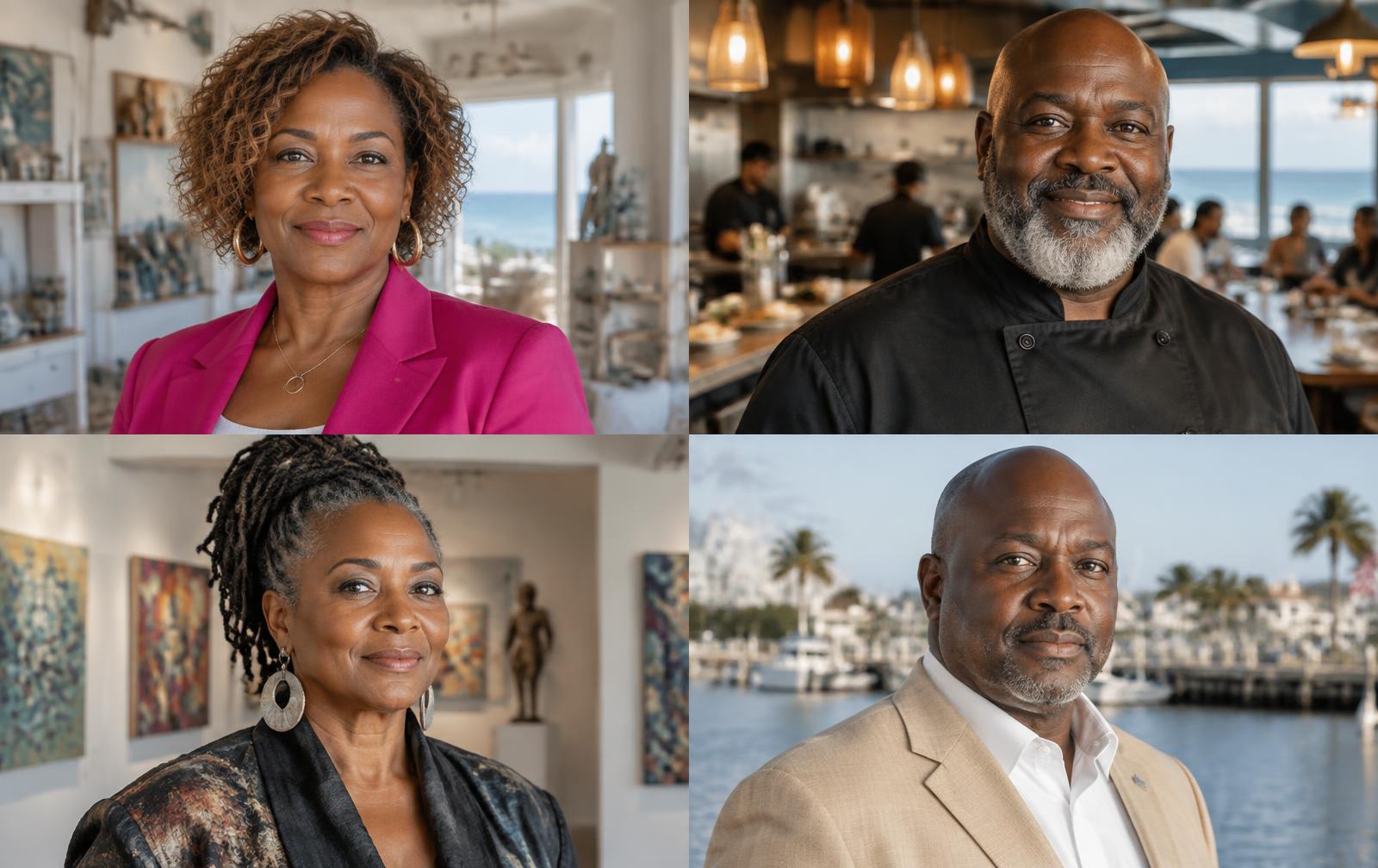 Four distinct adults featured in editorial portraits